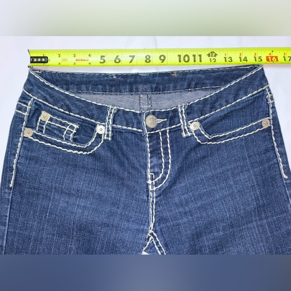 Seven7 Vintage Size 29 Dark Wash Y2K Contrast Stitching Low Rise Jeans - Picture 3 of 11